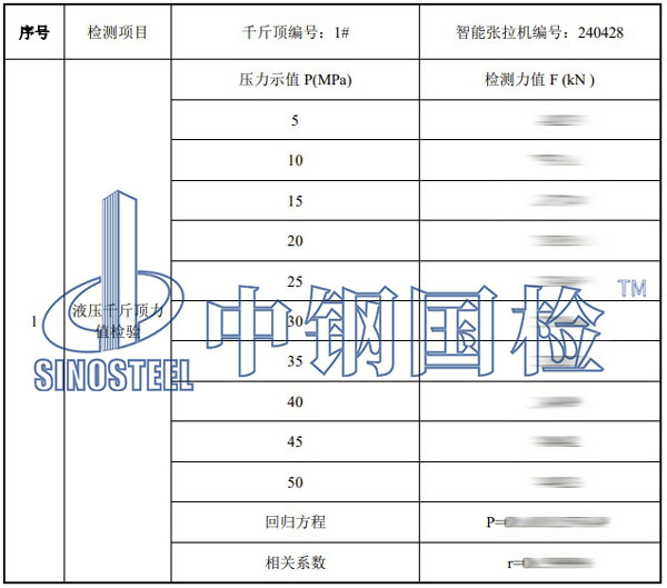 千斤頂檢測項目結果